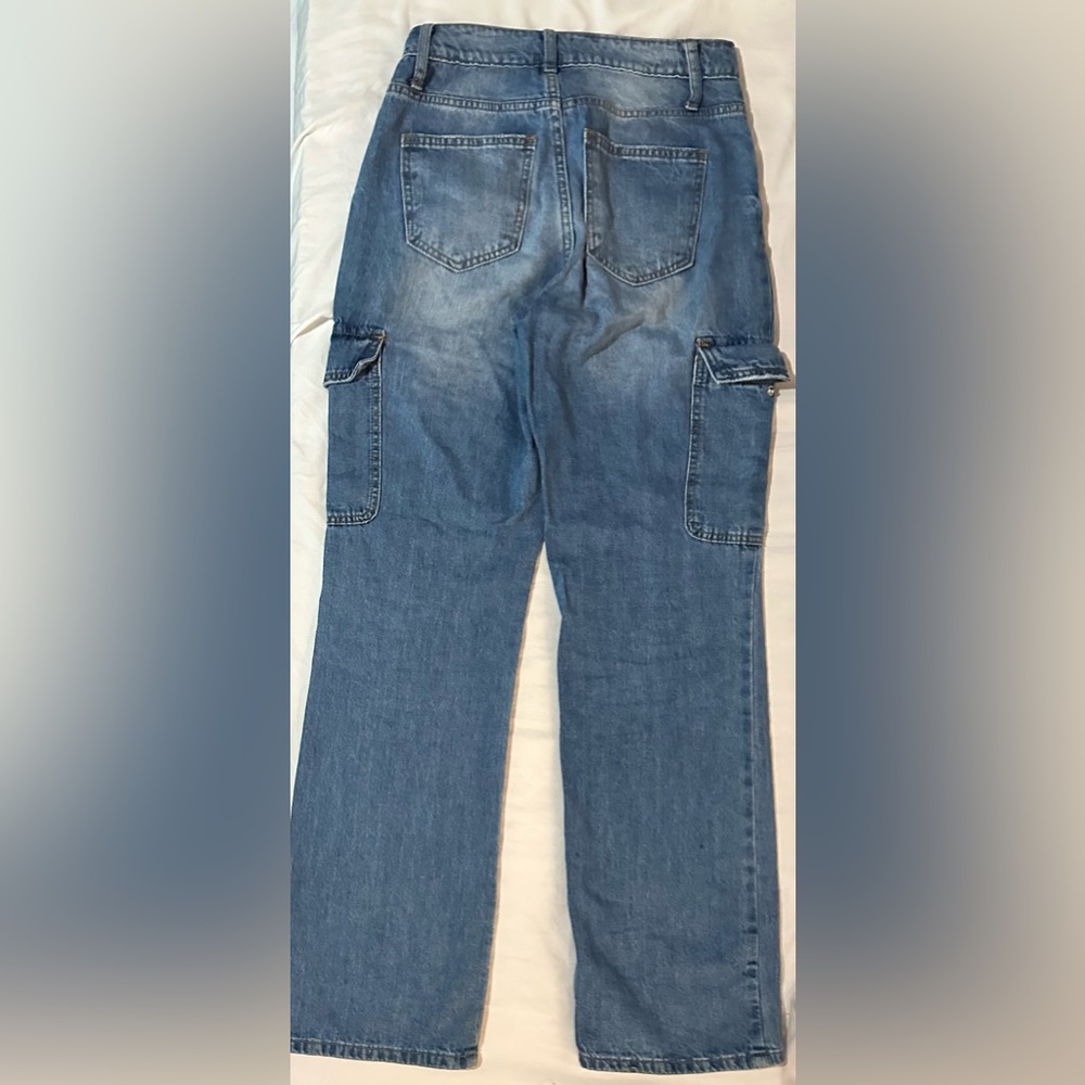 Fashion nova high rise cargo jeans